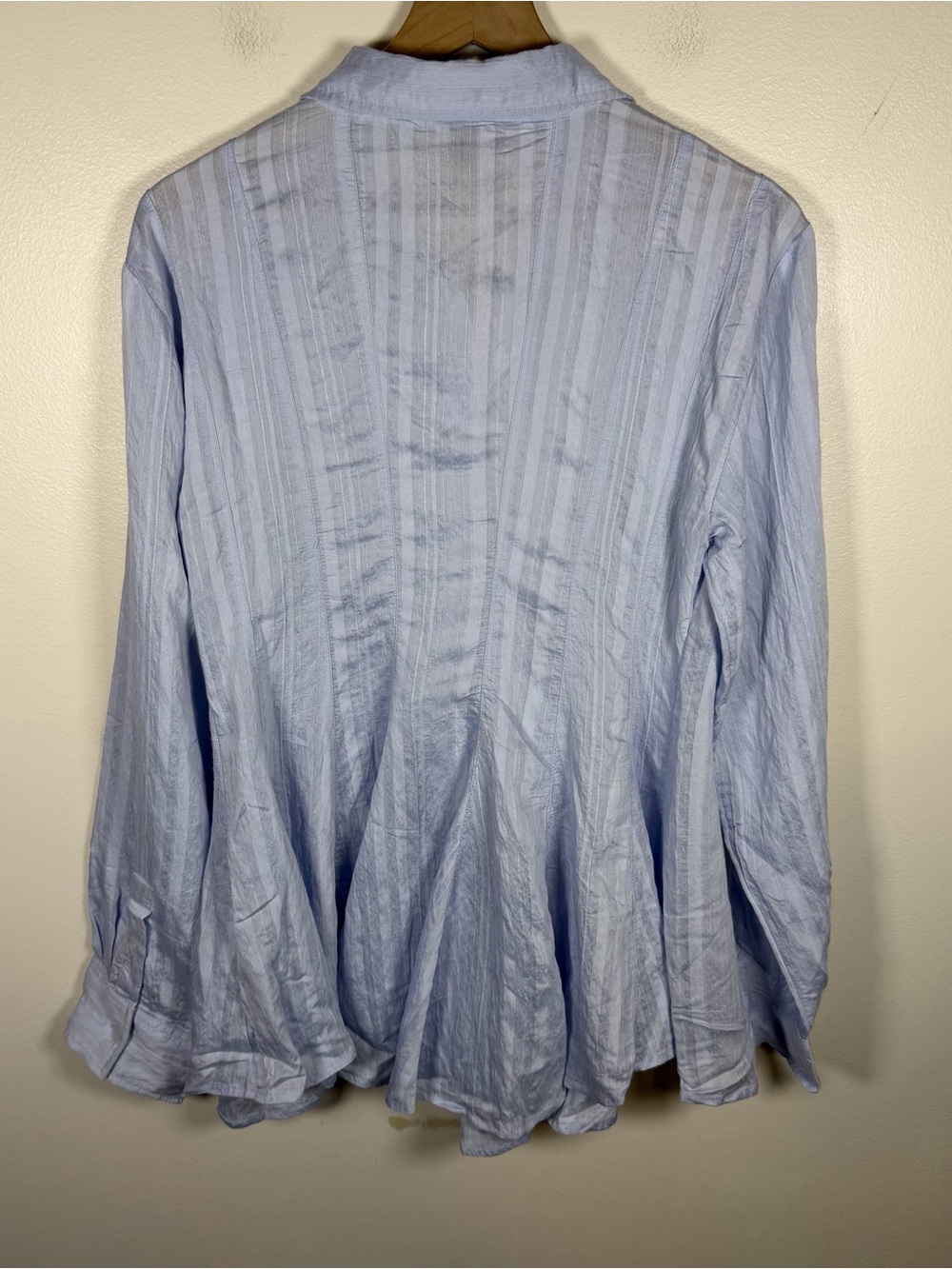 NWT Anthropologie Maeve Waisted Button Down Tunic Light Blue L Coastal $118 - Picture 8 of 9
